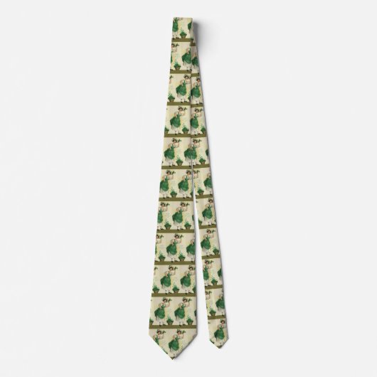 ヴィンテージセントパトリックの日アイルランドのクラスとクローバー ネクタイ (正面)