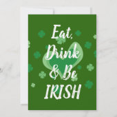 ヴィンテージセントパトリックの日パーティの招待状テンプレート 招待状 (裏面)