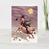 ヴィンテージセントパトリックの日子が豚に乗る カード (正面)