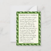 ヴィンテージセントパトリックの日祈りの言葉エンジェルロザリオ ノートカード (裏面)