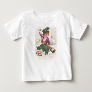 ヴィンテージセントパトリックスデイのシャムロックチンパン ベビーTシャツ