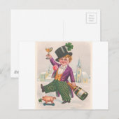 ヴィンテージセントパトリックスデイのシャムロックチンパン ポストカード (正面/裏面)