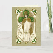 ヴィンテージセントパトリックスデイ宗教的祈りの言葉賛美ズ カード (正面)