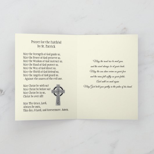ヴィンテージセントパトリックスデイ宗教的祈りの言葉賛美ズ カード (内部)