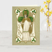 ヴィンテージセントパトリックスデイ宗教的祈りの言葉賛美ズ カード (黄色い花)