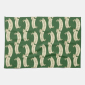 ヴィンテージセントパトリックデーのグリーティングゴールデンバナー キッチンタオル (横)