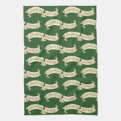 ヴィンテージセントパトリックデーのグリーティングゴールデンバナー キッチンタオル (縦)