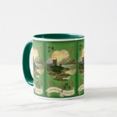 ヴィンテージセントパトリックデーのグリーティングシャムロック城 マグカップ (正面左)