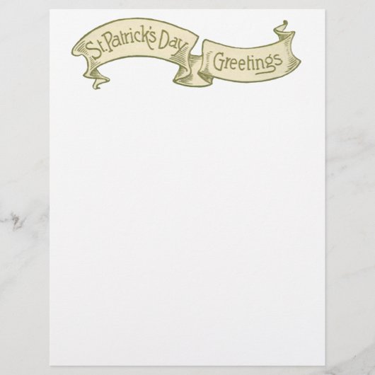 ヴィンテージセントパトリックデーのグリーティング ゴールデンバナー チラシ (正面)