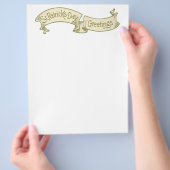 ヴィンテージセントパトリックデーのグリーティング ゴールデンバナー チラシ (手)