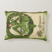 ヴィンテージセントパトリックデー、アイルランドの少女との花輪 アクセントクッション (裏面)