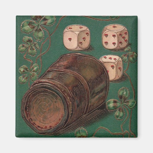 ヴィンテージセントパトリックデー、ラッキーアイリッシュダイス マグネット (正面)