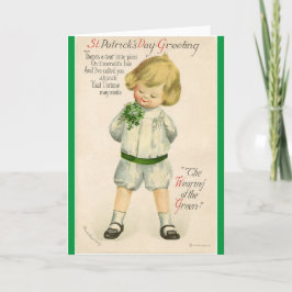ヴィンテージセントパトリック、かわいい金髪の男の子に挨拶 カード
