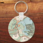 ヴィンテージセントラルパークの地図(1860年) キーホルダー (正面)