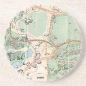 ヴィンテージセントラルパークの地図（1860年） コースター (正面)