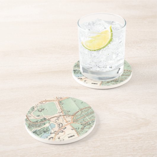 ヴィンテージセントラルパークの地図（1860年） コースター (側面)