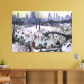 ヴィンテージセントラルパークスケートで滑る絵画ズ キャンバスプリント (インサイチュ (リビング))