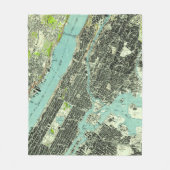 ヴィンテージセントラルパーク&ブロンクスNYマップ(1947年) フリースブランケット (正面)