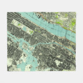 ヴィンテージセントラルパーク&ブロンクスNYマップ(1947年) フリースブランケット (正面(横))