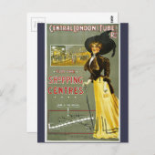 ヴィンテージセントラルロンドンショッピングセンタートラベル ポストカード (正面/裏面)