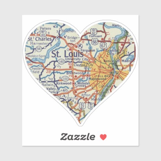 ヴィンテージセントルイスの地図 シール (シート)