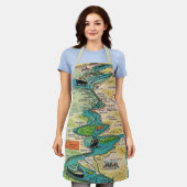 ヴィンテージセントローレンス水路はがき エプロン (着用した状態)