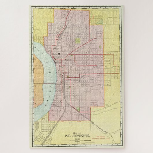 ヴィンテージセント・ジョセフ・ミズーリの地図（1897年） ジグソーパズル (縦)
