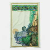 ヴィンテージセント・パトリックの城での一日の挨拶 キッチンタオル (縦)