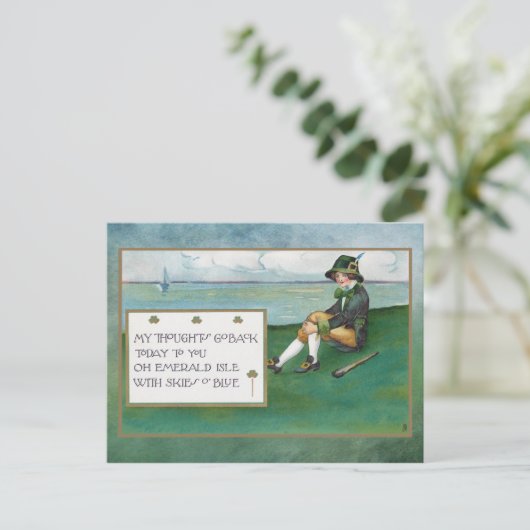 ヴィンテージセント・パトリックの子どもと挨拶の日 ポストカード (スタンド正面)