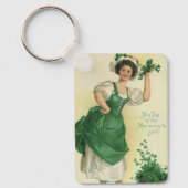 ヴィンテージセント・パトリックの日のクラス、ラッキーシャムロック キーホルダー (正面)