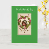 ヴィンテージセント・パトリックの日のグリーティングカード カード (黄色い花)