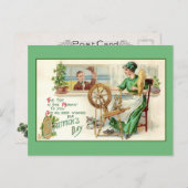 ヴィンテージセント・パトリックの日の挨拶 ポストカード (正面/裏面)