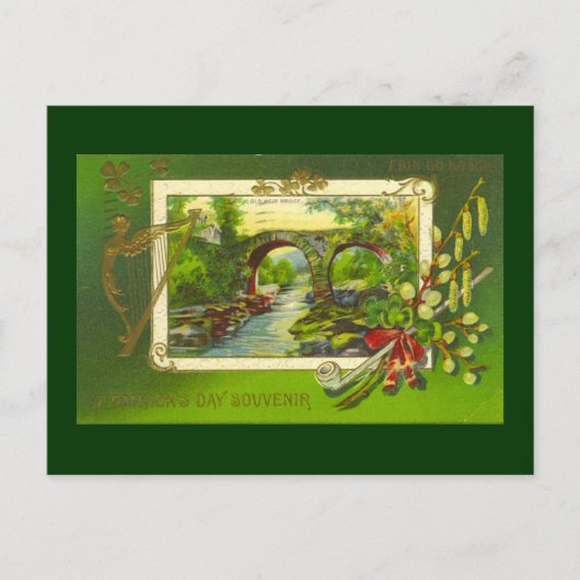 ヴィンテージセント・パトリックの日はがき ポストカード (正面)
