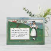 ヴィンテージセント・パトリック・デーとアイルランド人女性 カード (スタンド正面)