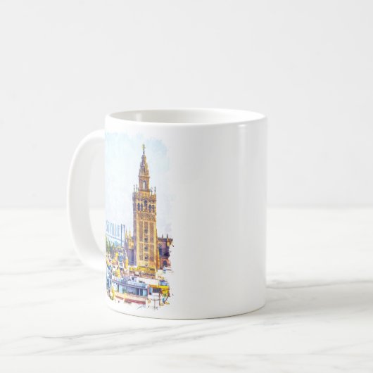 ヴィンテージセヴィルスペイン大聖堂シティビュー コーヒーマグカップ (正面左)