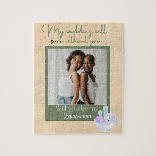 ヴィンテージセージの花嫁の提案 ジグソーパズル (縦)