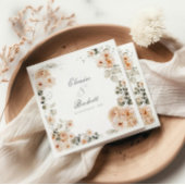 ヴィンテージセージアンドピーチガーデン結婚フローラ スタンダードカクテルナプキン