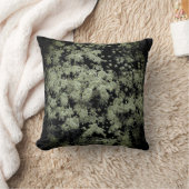 ヴィンテージセージグリーンとブラックフローラ クッション (ブランケット)