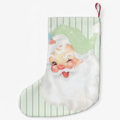 ヴィンテージセージグリーンサンタウィンククリスマスストッキング スモールクリスマスストッキング (裏面)