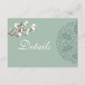 ヴィンテージセージグリーンチノ結婚イズリー詳細 エンクロージャーカード (正面)