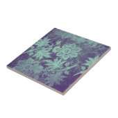 ヴィンテージセージグリーンパープルフローラ タイル (側面)