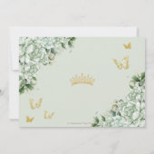 ヴィンテージセージグリーンフローラ蝶キンセアニェラ サンキューカード (裏面)