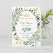 ヴィンテージセージグリーンフローラ蝶キンセアニラ セーブザデート (スタンド正面)