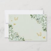 ヴィンテージセージグリーンフローラ蝶キンセアニラ 出欠カード (裏面)