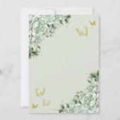 ヴィンテージセージグリーンフローラ蝶キンセアニラ 招待状 (裏面)