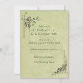 ヴィンテージセージグリーンブライダルシャワー 招待状 (裏面)