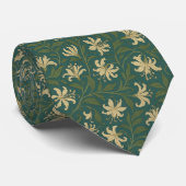 ヴィンテージセージグリーンボタニカルフローラ ネクタイ (ロール)