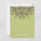 ヴィンテージセージグリーンリハーサルディナーカード 招待状 (裏面)