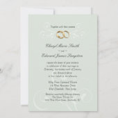 ヴィンテージセージグリーン結婚式招待状と写真 招待状 (裏面)