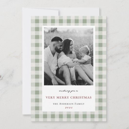 ヴィンテージセージジンガム両面ファミリーフォト シーズンカード (正面)